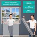 NeatiEase Adjustable DIY Magnetic Window Screen Max 60"x 48" Fits Any Size Smaller Gray Frame Fiberglass Mesh with Extra Accessories