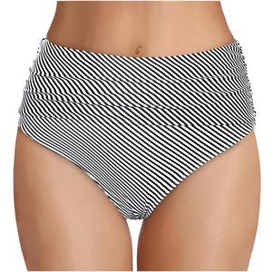 Tempt Me Women's High Waisted Bikini Bottom Tummy Control Ruched Bathing Suit Swim Bottom, Large