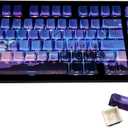 JSJT PBT Keycaps-Side Printed Keycap Set Double Shot Shine Through Custom Keycap 126 Keys Cherry Profile Gradient Purple Dawn Themed Keycaps for Cherry Mx Switchs Mechanical Keyboard