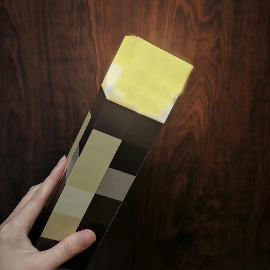 Light-up Wall Torch with Wall Mountable-Torch Lamp with 3 Lighting Levels,LED Light with Mount&Hand Held,USB Rechargeable Night Light for BoysBirthday Parties,Living Room Decor (Single)