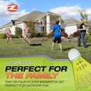 Zume Games Portable Badminton Set with Freestanding Base - Sets Up on Any Surface in Seconds - No Tools or Stakes Required
