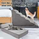 Dog Stairs for High Beds 30-36 inches Tall, 6-Step Pet Stairs/Steps for High Bed 32-36 inches for Small Large Dogs, Dog Ramp for Bed, Foam Dog Steps for Beds for Old Dogs/Cats, Grey