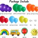 Rainbow Balloon Arch Garland Kit,159pcs Assorted Colors with Watermelon School Bus Rainbow Sun Mylar Balloons for Watermelon Birthday Party Back to School Kindergarten Graduation Decorations