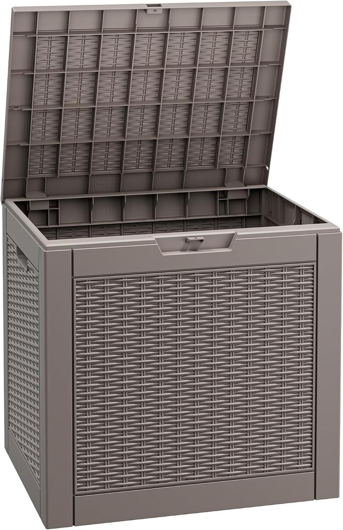 Fancyango 31 Gallon Outdoor Storage Deck Box Waterproof, Grey