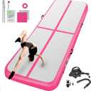 Inflatable Gymnastics Mat 10ft/13ft/16ft/20ft/ Air Tumbling Track Mats 4/8 inches Thick for Home Use/Training/Cheerleading/Yoga/Water with Pump (Pink,13ft x 6.5ft x 8inch(4m x 2m x 20cm))