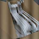Plastic Hangers 50 Pack White - Clothes Hangers - Makes The Perfect Coat Hanger and General Space Saving Clothes Hangers for Closet - Percheros Ganchos para Colgar Ropa Hangars