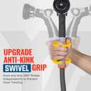 YAMATIC Heavy Duty Garden Hose 5/8 in x 100 ft with Swivel Handle, Super Flexible Water Hose, All-weather, Kink Resistant, Burst 600 PSI, Gray