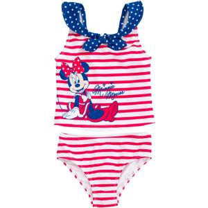 Disney Minnie Mouse Racerback Tankini Top and Bikini Bottom Swim Set Infant to Big Kid (2T, Red, White, & Blue)