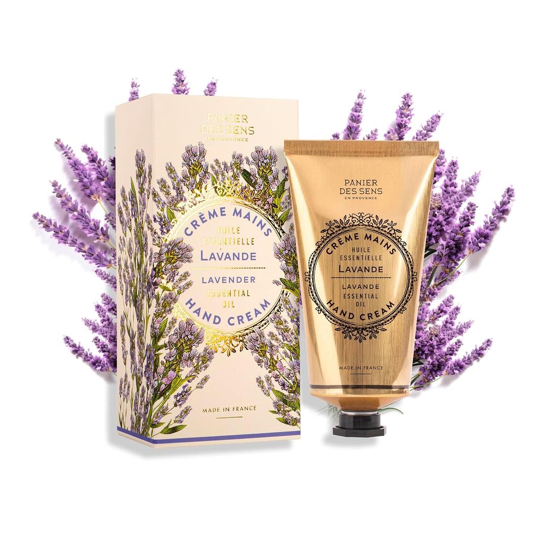 Panier des Sens Lavender Hand Cream - Nourishing Shea Butter Hand Cream for Dry Cracked Hands 97% Natural Ingredients - Dermatologically Tested Hand Lotion for Woman Made in France, 2.5 fl oz