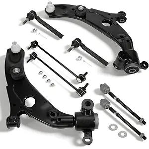 CMS761225 Front Steering & Suspension Kit Compatible with 2016-2023 Mazda CX-9, Lower Control Arms with Ball Joints, Tie Rods, Sway Bar Links, Replaces CMS761226