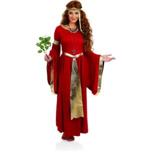 fun shack Renaissance Dress Women, Medieval Costume for Renaissance Faire, Elegant Historical Dress for Events (Small, Red)