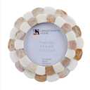 Handicrafts Home Photo Picture Frame  4" x 4", Round Handmade Gift Photo Frames  Brown & White