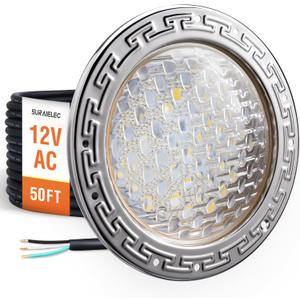 SURAIELEC 12V AC Pool Lights for Inground Pool, 10 inch Underwater Pool Light Replacement, 35W LED, 3000LM, 6000K Cool White, Swimming Pool Light for Pentair Wet Niches, 50FT Cord