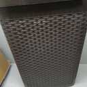 Mind Reader 40L Slim Laundry Hamper, Clothes Basket, Lid, Wicker Design, Plastic, 18"L x 10.4"W x 23.5"H, Brown (Single)