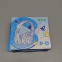 iClever BTH12 Kids Bluetooth Headphones, Colorful LED Lights Kids Headphones Wireless,74/85dBA Safe Volume,85H Playtime, Fast Charging, Bluetooth 5.2,Over Ear, Built-in Mic for iPad/Tablet/Airplane, Blue