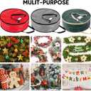 BALEINE Wreath Storage Container, 2 Pack Christmas Wreath Storage Bag with Tear Resistant PE Material and Reinforced Handle for Holiday Xmas (Grey, 30"x8")