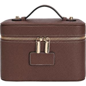Makeup Case for Women, Leather Makeup Bag Cosmetic Case with Removable Divider, Large Capacity Waterproof Portable Travel Toiletry Make up Organizer Case