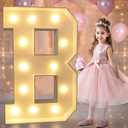 Pooqla 3FT Marquee Light Up LED Letters, Big Mosaic B Sign 3 Feet Tall, Giant for Balloons Birthday Anniversary Wedding Party Decoration, Warm White