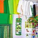 Winlyn 24 Sets St. Patrick's Day Decorations DIY 3D Shamrock Bookmark Craft Kits Blank Foam Bookmarks Lucky Shamrock Four Leaf Clover Stickers for Kids Reading Gifts Classroom Activities Art Projects