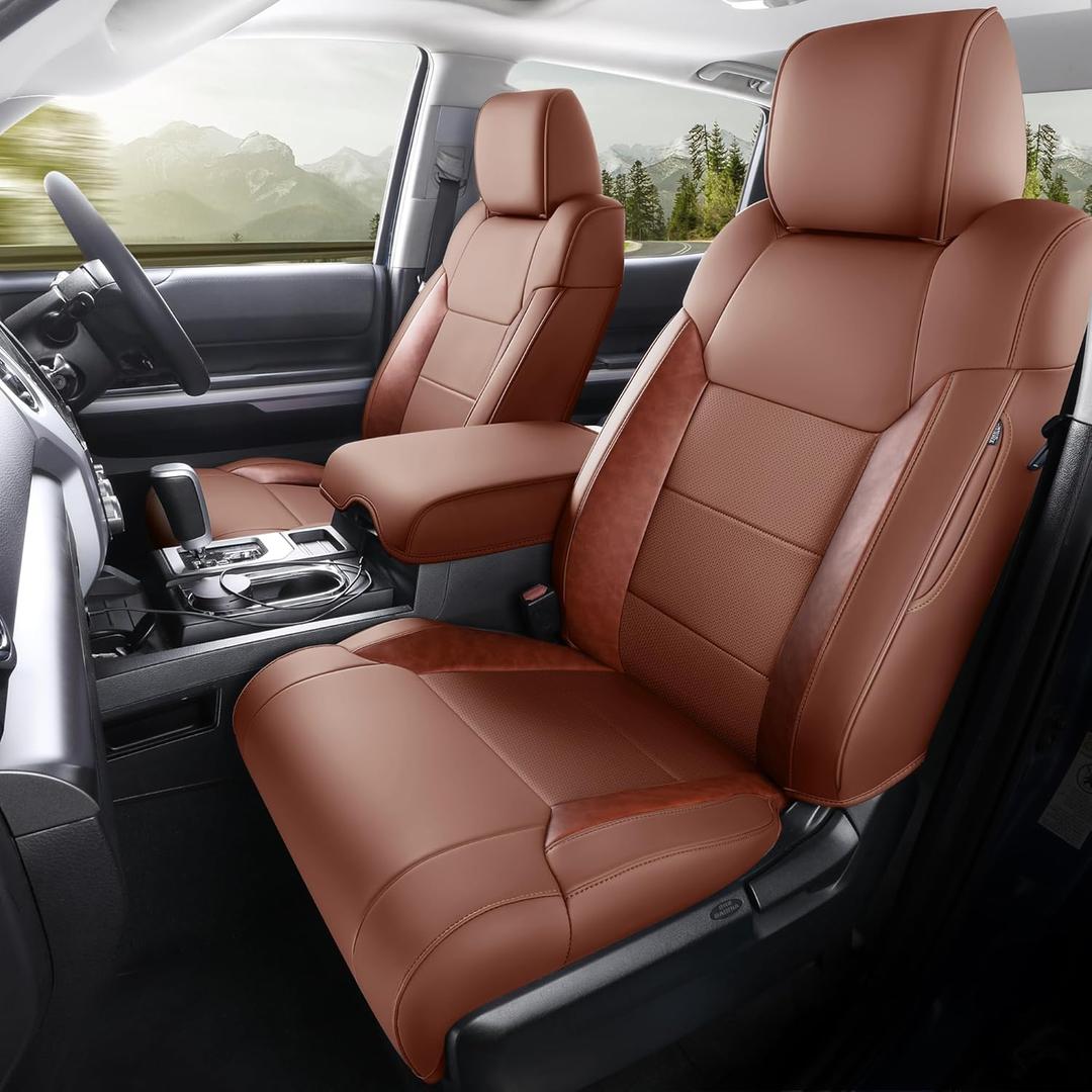 MeeKooMay Tundra Seat Cover Customized Fit 2014-2021 Crew Max SR, Limited, platinum, 1794 Edition TRD