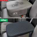 Zxiaochun Center Console Cover Compatible with 2002-2012 Dodge Ram 1500 2500 3500 Jump Seat Console, Armrest Lid Leather Protective Covering 