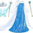 Luxury Princess Dress Costumes with Shining Long Cape Girls Birthday Party 120