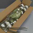 VIERENA 12 Pcs Faux Silk Peony Artificial Flowers for Vase -27", Bulk Fake Peonies Branches with Stems for DIY Bouquet Centerpieces Wedding Fillers Arrangements Shower Decorations (Cream)