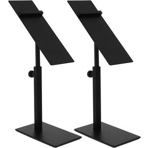 Angoily Shoe Display Stand, 2 Pack Adjustable High Heel Metal Shoe Riser Stand Stainless Steel Sandals Height Rack for Store Shopping Malls, Home, Organizers and Storage Sneakers , Black