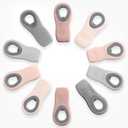 COOK WITH COLOR Bag Clips with Magnet- Food, Chip, Bag Clips for Food Storage with Airtight Seal Grip for Bread, Snack and Food Bags (Pink and Grey, Pack Of 5