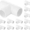 3 Way Tee PVC Fittings, 3/4-inch Furniture Grade Fittings, Tent PVC Connectors and Greenhouse Pipe Fittings(12 packs)