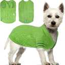 Pet Knitted Clothes,Button Button Half Chest V-Neck Pet Clothing,Pet Sweaters for Dogs Boys or Girls,Dog Clothing,Pullover Dog Sweater,Suitable for Most Sizes or Breeds of Dogs(Green,XL)