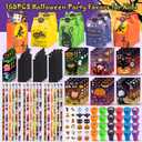 168PCS Halloween Party Favors for Kids, 24 Pack Halloween Stationery Gift Set, Halloween Goodie Bags Fillers Goodie Bag Stuffers for Kids, Trick or Treat, Classroom Prizes Reward