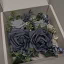 Serwalin 2 Pcs Boutonniere, 6-7 Inch Dusty Blue Corsage for Wedding, Boutonniere for Men Groom and Best Man Prom Ceremony Anniversary Party Suit