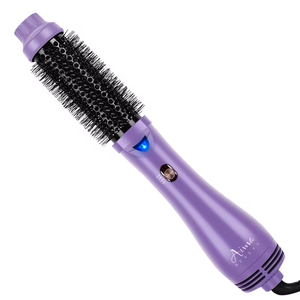 Aima Beauty Blow Dryer Brush - Ionic Ceramic Hot Air Brush for Frizz-Free Straightening & Voluminous Blowout, 2.3/ 60mm Oval Barrel with Nylon Bristles, 360 Surrounded Vent, 3 Heat Settings, Purple