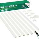 Delamu Cord Hider, 100in Self-Adhesive Cord Cover Kit for Wall Mounted TV, Paintable Wire Hider, Flexible Cable Management System, Cable Raceway Conceals 2-3 Wires, W0.95 H0.55in, Beige