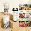 YCT Insulated Coffee Mug with Tea Strainer and Leak-Proof Design, Reusable Insulated Cup with Straw, 316 Stainless Steel Inner Liner Travel Mug for Hot and Cold Beverages