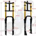 20/26 inch 4.0 Fat Tire Bike Air Suspension Fork - 180mm Travel, 135mm Hub Spacing, QR 9mm, Double Crown Shock Absorber Fork for MTB Fat Snow Beach E-Bike