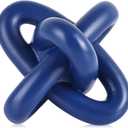 XMGZQ Blue Knot Decor for Coffee Table Book, Chain Link Decor for Bookshelf Entry Table TV Stand, Navy Knot Sculpture for Home Living Room, Object Decoracions para sala, adornos para sala Modernos