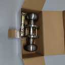 BESTTEN Keyed Entry Door Knob with Lock, Interior and Exterior Door Lock, Standard Ball, Satin Nickel