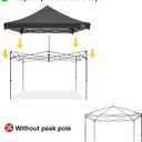 KAMPKEEPER Canopy Replacement Top Cover Roof for 10x10 Peak Pole Straight Leg Canopy Tent,PU-Coated 500D Polyester UV Waterproof,for Outdoor Commercial Garden Patio Sun Shade(Top Only) (Black)