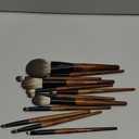 Natural Goat Hair Makeup Brush Set with Case, Natural Makeup Brushes, Natural Bristle Makeup Brushes, Natural Hair Makeup Brushes Set Professional, Walnut Cosmetic Brushes Makeup Set - MONI