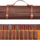 11 Slots Leather Chef Knife Roll Portable Chef Knife Case Sheath Holder Wrap Cooks & Culinary Tools Carrying Storage