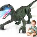 Dinosaur Toys for Kids, 2.4GHz Remote Control Dinosaur with Walking, Realistic Sounds, Demo Mode, Rechargeable Jurassic Toys for 3-5, 5-7, 8-12, Birthdays, Parties, Christmas, Childrens Day (Green)