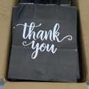 DjinnGlory 50 Pack Medium Sized Black Thank You Paper Bags with Handles 10x8x4 Inches and White Tissue Paper for Small Busines Wedding Baby Shower Graduation Party Favors Treats Goodies