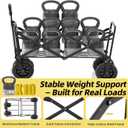 EchoSmile Wagons Carts Foldable Heavy Duty 350Lbs Capacity, Black