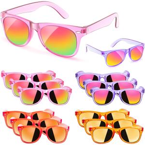 Sunglasses Party Favors for Kids - Girls Sunglasses Age 3-8 with UV 400 Protection, Neon Sunglass Party Favors Bulk for Students Classroom, Valentines Easter, Kids Goodie Bags Stuffers - 12 Packs