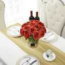 Roses Artificial Flowers Artificial Roses Fake Rose Silk Rose Fake Flowers with Stems for DIY Wedding Bouquets Party Tables Centerpieces Floral Arrangements (16, Burnt Orange)