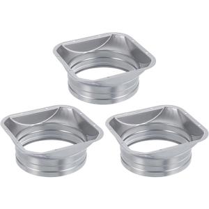 PATIKIL 6 Inch Duct Connector Flange, 3 Pcs Metal Straight Pipe Flange Square to Round Interface Air Duct for Heating Cooling Ventilation HVAC System