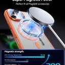 VOFATA [Upgraded Full Camera Protection] for iPhone 17 Case with Camera Cover Stand [Fit for MagSafe][10FT Mil-Grade Protection] Translucent Magnetic iPhone 17 Phone Case, Orange