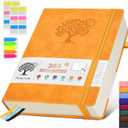 A4 Lined Journal Notebook365 Page Large Leather Journals for Writing Women MenHardcover Notebook with 100Gsm Thick Pages for TravelWorkSchoolCollege Ruled, Daily Diary (8.5" x 11.4") (Yellow)